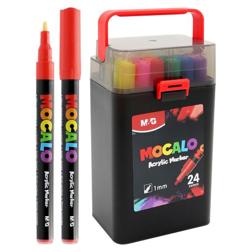M&G MOCALO akrilfilc, 1 mm-es hegy (24 színből álló készlet) (4)