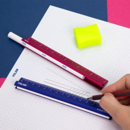 Metal touch 15 cm-es fém vonalzó + radír