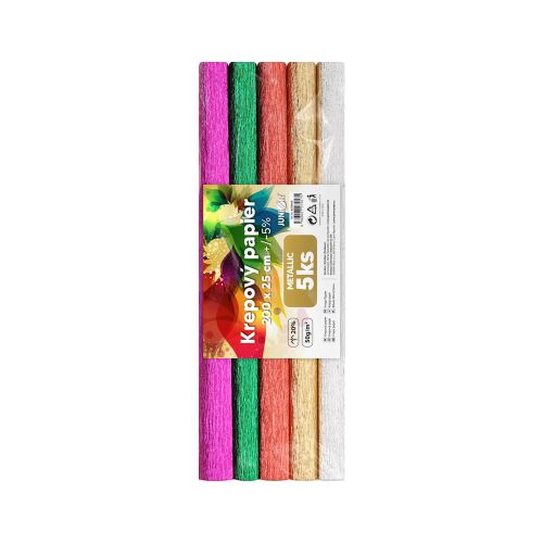 Krepp papír JUNIOR 200x25 cm METALLIC (5 darabos készlet)