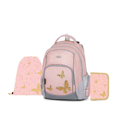 Iskolai hátizsák (3 darabos szett) OXY GO - Butterfly