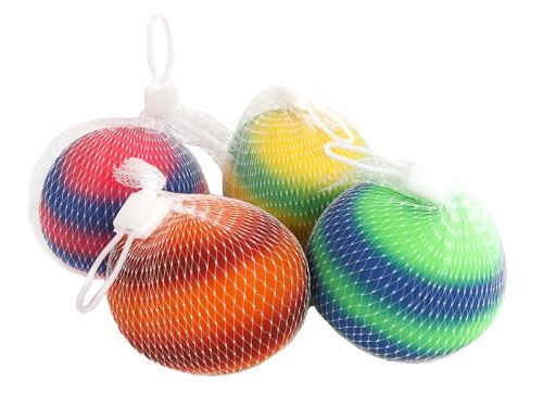 Stressz labda 7 cm, szivárványos 4 színű hálóban 12 db DBX-ben