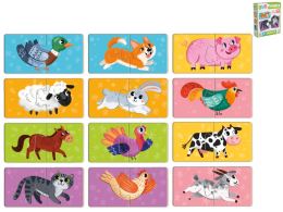 Gyermek puzzle 10x5cm állatok 24 darab 12 kép 18m+ dobozban Gyermek puzzle 10x5cm állatok 24 darab 12 kép 18m+ dobozban
