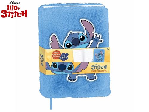 Lilo & Stitch jegyzetfüzet kék plüss 22x16x2,5cm 80oldalas