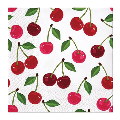 PAW L Szalvéta 33x33 cm Cherries Pattern