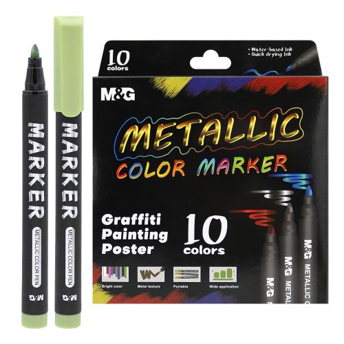 Popisovač M&G Metalické farby (sada 10 ks)