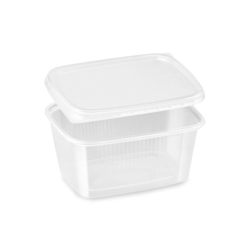 Tál (PP) szögletes átlátszó 250ml + fedél [250 szett]