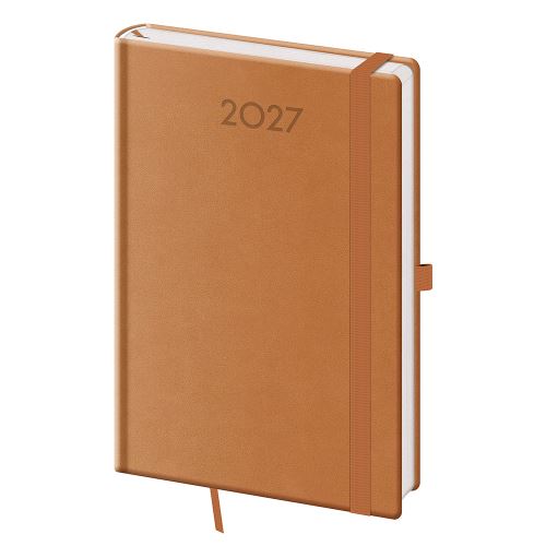 2027-es heti naptár, A5-es méret, Print Plus – természetes barna