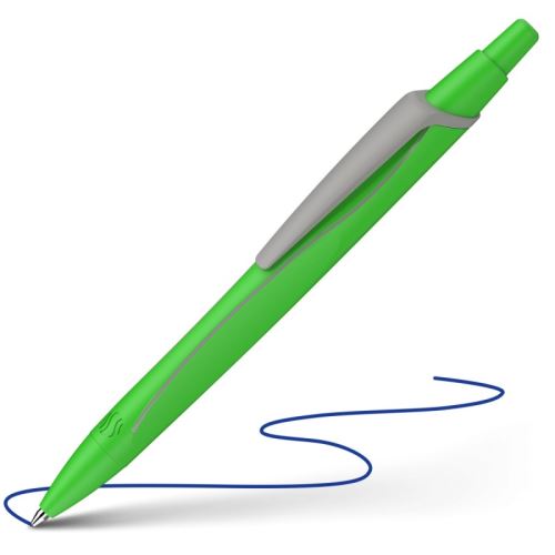 Pero guľôčkové Schneider Reco Neon green - modrá náplň