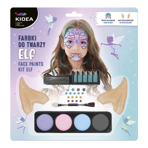 ELF arcfestékek - 4 szín + Elf fül, ecset, fésű (készlet)