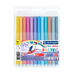 Filctoll készlet CENTROPEN 7550 Colour World Pastel 12 db