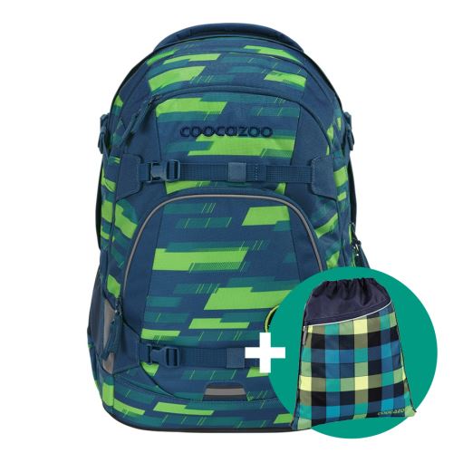 Iskolai hátizsák coocazoo MATE, Lime Stripe, AGR tanúsítvány