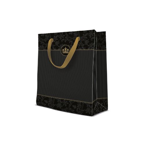 Darčeková taška Premium Gold Crown, medium - 20x25x10 cm