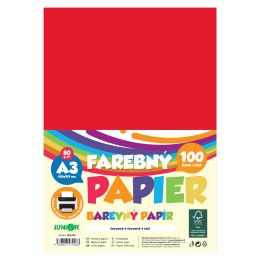 Farebný papier A3 80g/m2, bal/100 ks - červená