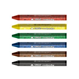 CENTROPEN 9531/24 háromszögletű zsírkréták, átmérő: 10 mm, kimoshatóak, élénk színek