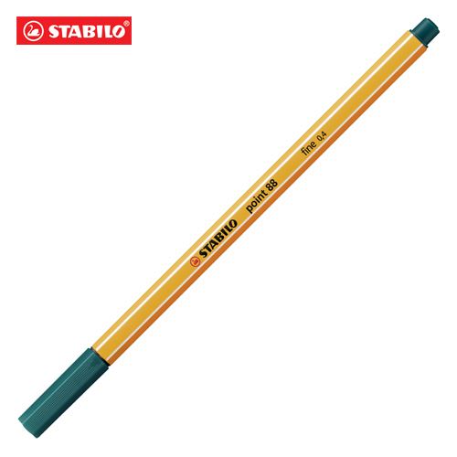 Tűfilc, 0,4 mm, STABILO "Point 88", fenyőzöld