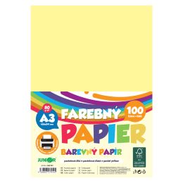 Farebný papier A3 80g/m2, bal/100 ks - pastelová žltá