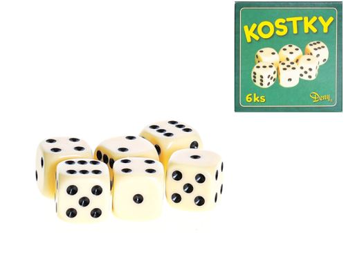 Kockajatékk 16 mm 6 db dobozban
