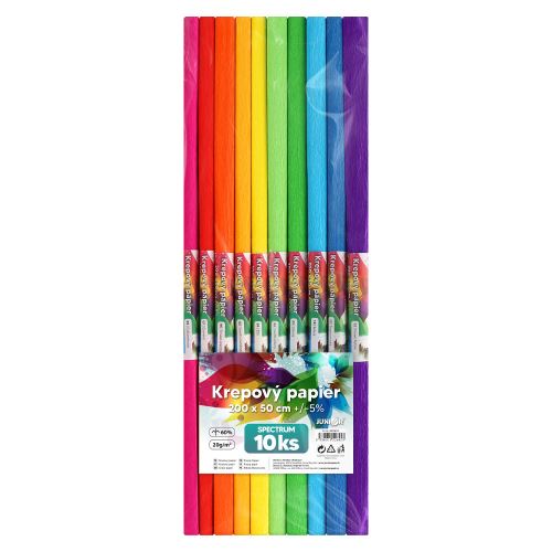 Krepp papír  JUNIOR - készlet SPECTRUM 10 db, 50x200 cm