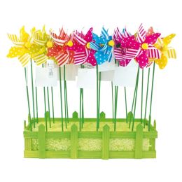 Pöttyös és csíkos tűkerék 9 + 24 cm (6 szín keveréke)