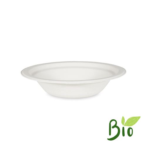 BIO cukornád kerek tál 400 ml, 18x4 cm (50 db csomagban)