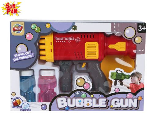 Sun Fun buborékfújó pisztoly 21cm elemmel működő utántöltővel 2db dobozban