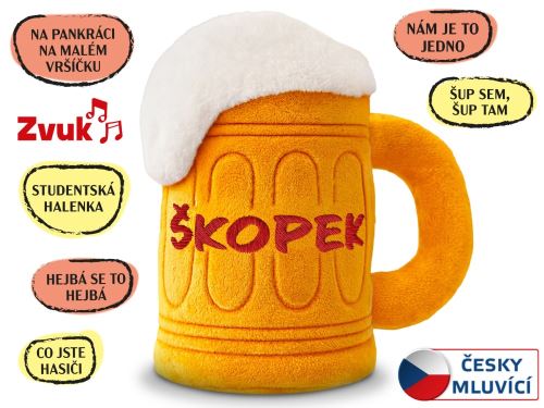 Plüss 20cm-es elemmel működő lapát dalokkal 0m+ táskában
