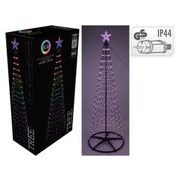 Vianočný stromček kovový 210 cm 370 LED RGB vonk. použitie