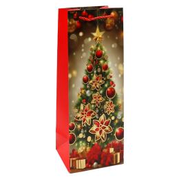 Ajándékzsák palackhoz – karácsonyi 12x36x10 cm (vegyes /ár 1 db-ért) (2)