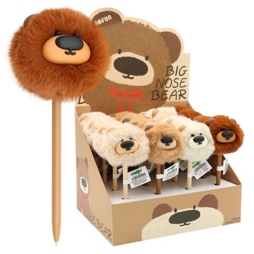 Gél toll JUNIOR Big Nose Bear PomPom 0,7 mm, kék töltet (színkeverék) (1)