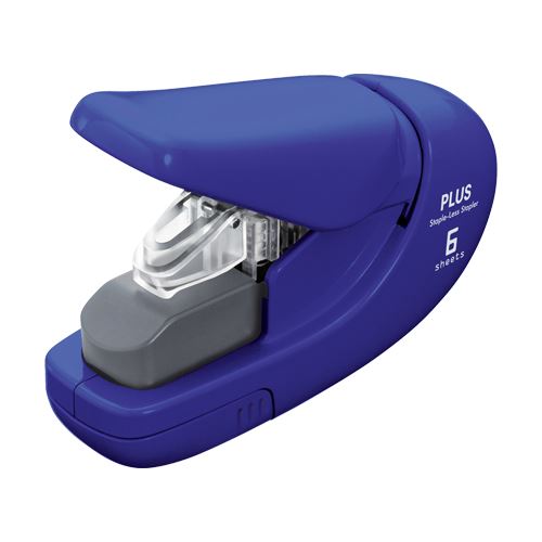 Zošívačka PLUS Paper Clinch mini SL-106AB (na 6 listov), modrá 
