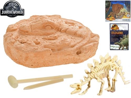Jurassic World készlet, faragj ki egy Stegosaurus csontvázat tartozékokkal dobozban