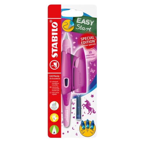 Ergonomické plniace pero pre ľavákov s hrotom pre začiatočníkov A - STABILO EASYbirdy 3D