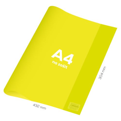 Borító notebookhoz A4 PVC 432x304 mm Neon színű - átlátszó/sárga