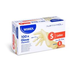 Kesztyű latexes fehér, puder mentes S 100 db (1)