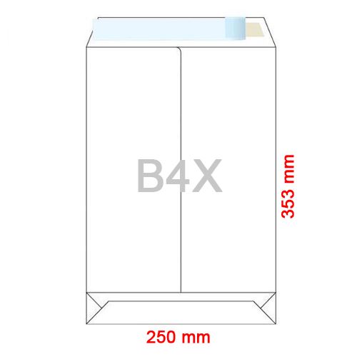 Boríték B4 X  250x353 mm dno talpas fehér, szilikonos, 250 db (22885)
