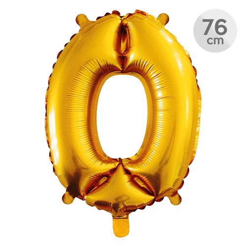 Balón narodeninový 76 cm - číslo 0, zlatý