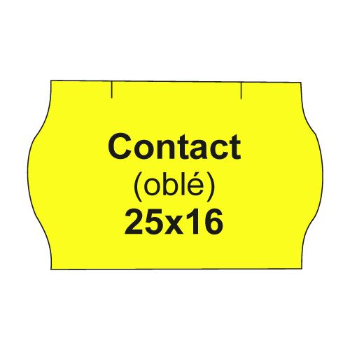 Etikety cen. CONTACT 25x16 oblé - 1125 etikiet/kotúčik, žlté