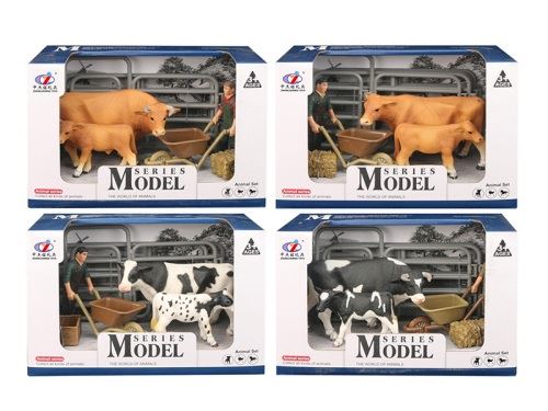 Zoolandia tehén borjúval és kiegészítőkkel 4 féle, dobozban