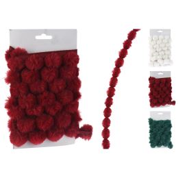 PomPom füzér, 2 m hosszú (fehér, piros, zöld)