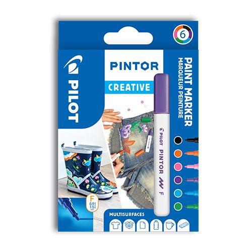 Dekormarker készlet, 1,4 mm, PILOT "Pintor Fun  6 különböző divatszín