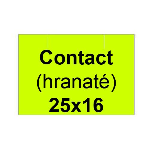Etikety cen. CONTACT 25x16 hranaté - 1125 etikiet/kotúčik, žlté