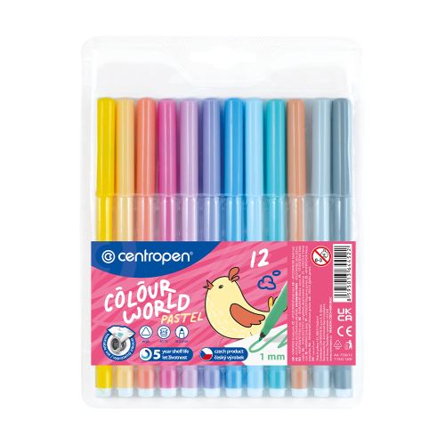 Filctoll készlet CENTROPEN 7550 Colour World Pastel 12 db (1)