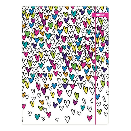 Doska s gumičkou Happy Color 24 x 31 cm (A4) kartón - My Love biela
