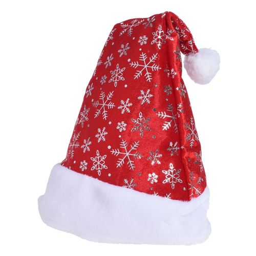 Sapka - Mikulás hópelyhekkel 45 cm, 1db