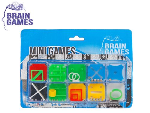 Brain Games fejtörő készlet, 10 darab, kartonlapon