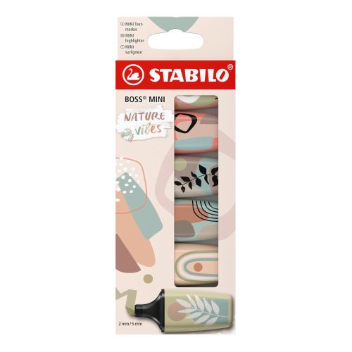 Zvýrazňovač - STABILO BOSS MINI Naturevibes - 6 ks sada - 6 rôznych farieb