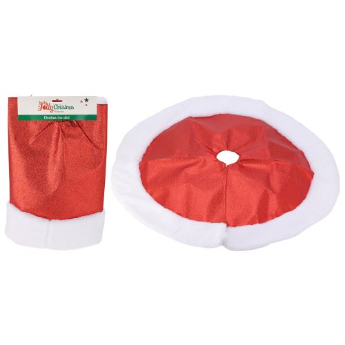 Karácsonyfaszoknya, 90 cm átmérőjű - metál piros