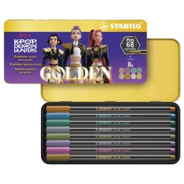 Fix vláknový STABILO Pen 68 metallic HUNTRIX (kovová sada 8 ks)