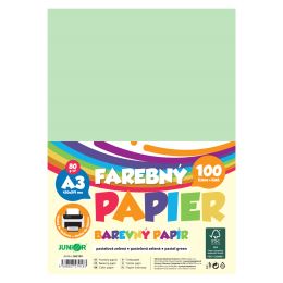 Farebný papier A3 80g/m2, bal/100 ks - pastelová zelená