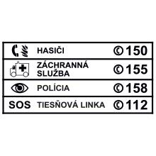 Samolepiaca etiketa do peňaženky - Tiesňové linky